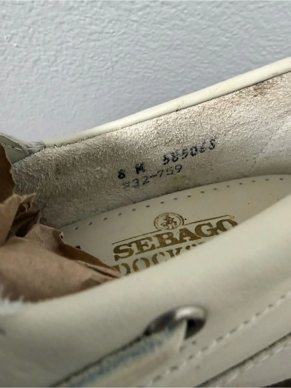 Sebago Docksiders Cream Leather Boat Shoes Loafers - Like New - Women’s 9.5